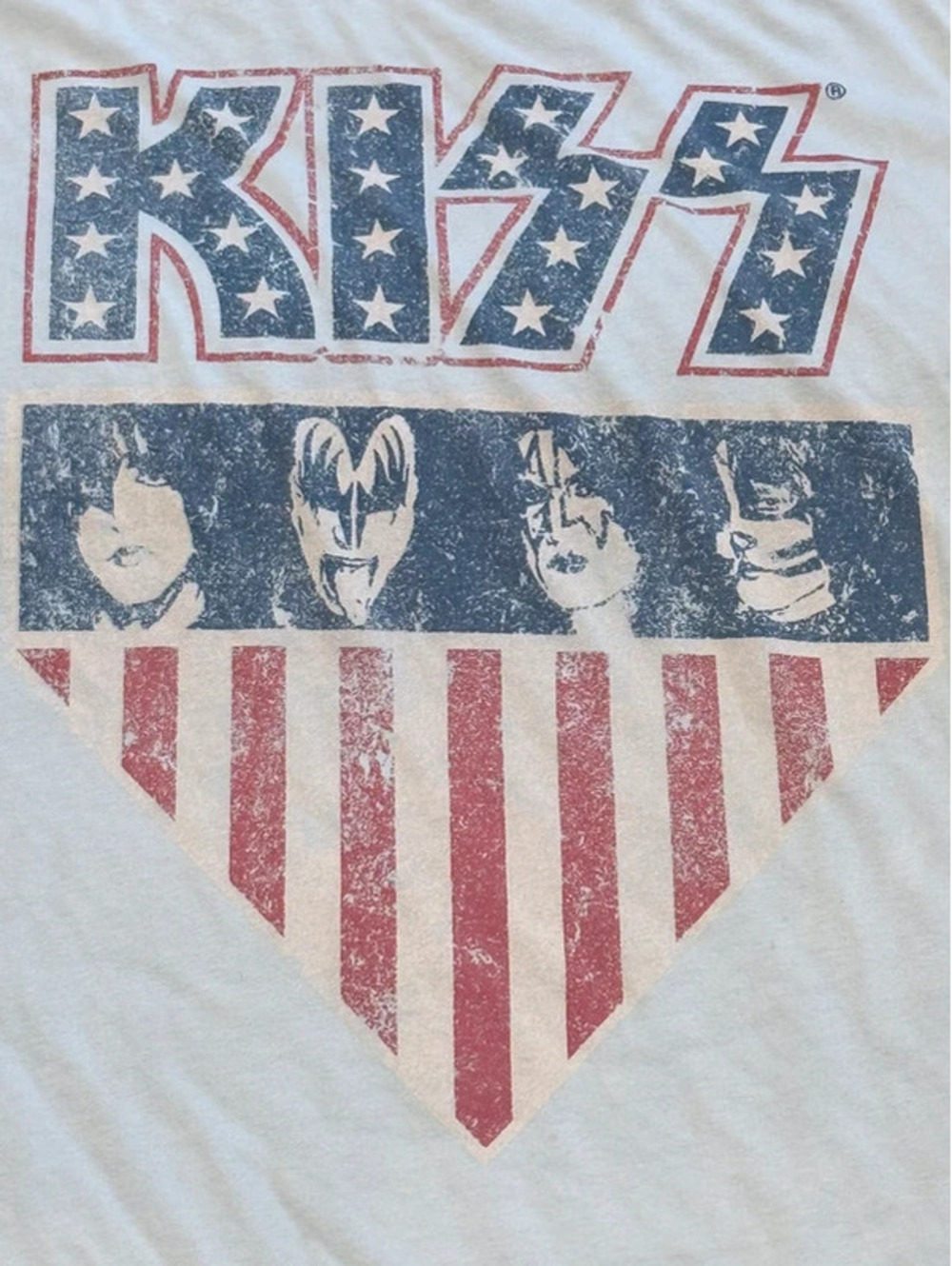KISS American Flag Band Graphic T-Shirt Size Large 1400